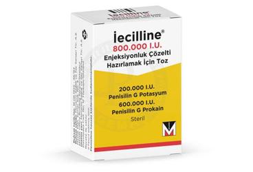 IECILLINE 800.000 IU ENJEKSIYONLUK COZELTI HAZIRLAMAK ICIN TOZ (1 FLAKON)
